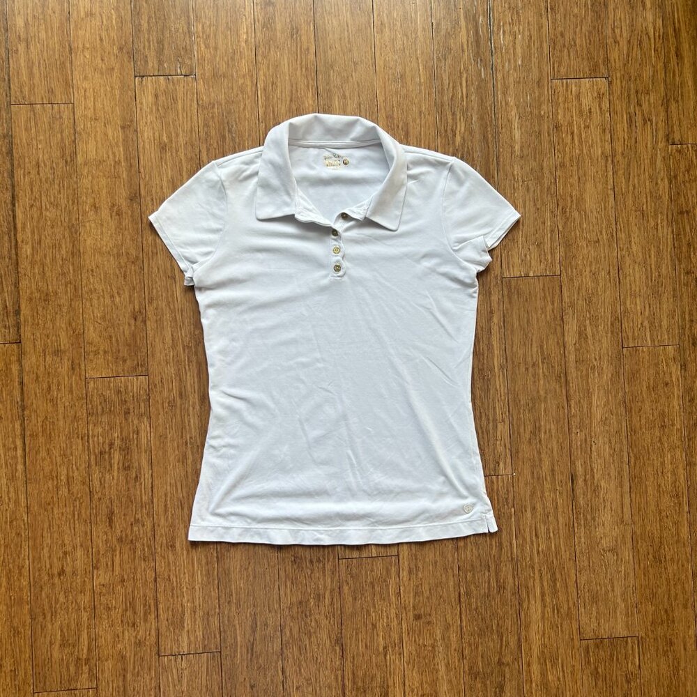 Lilly Pulitzer Luxletic White Polo Shirt – Size M